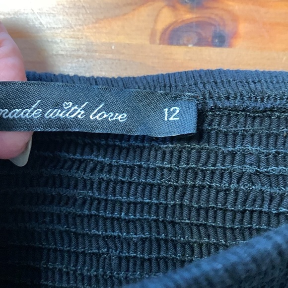 Next Petite Deep  Black Strapless Summer Dress with Elasticized Bust - Picture 5 of 12